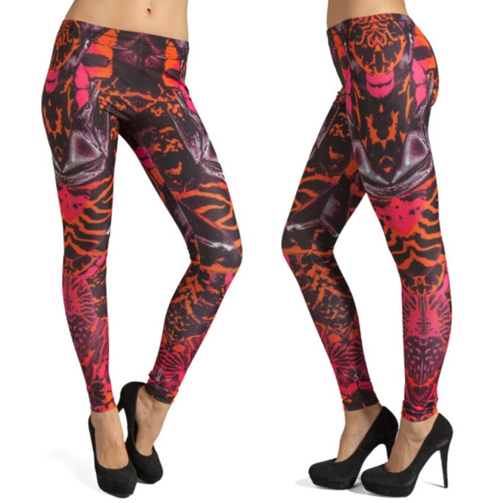Alexander McQueen Kaleidoscope Leggings in Terracotta/Black Size Large Rare